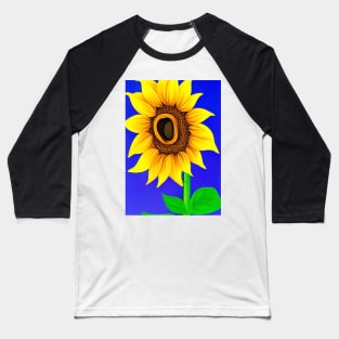 STYLISH SIMPLE SUNFLOWER DARK BLUE BACKGROUND Baseball T-Shirt